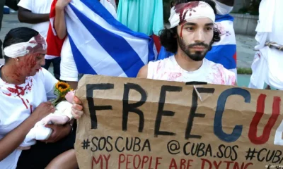 Demostración en favor de Cuba. Foto: DW.