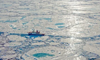 Capa de hielo del Polo Norte en proceso de derretimiento. Foto: DW.