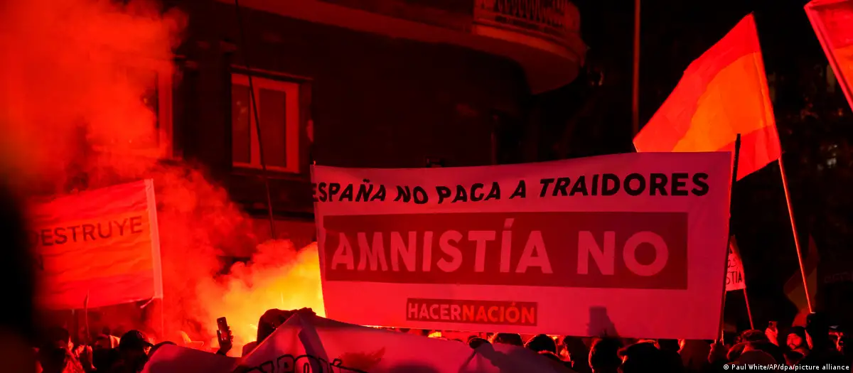 Protestas en Madrid contra una posible Amnistía. Foto:DW.