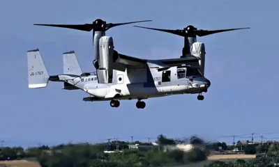 Un Bell Boeing V-22 Osprey despega desde el Nuevo Aeropuerto de Ishigaku, en la prefectura de Okinawa. Foto: DW