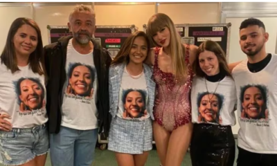 Durante su última presentación en Brasil, Taylor Swift se reunió con la familia de la fanática que falleció previo a uno de sus shows (Créditos: X/@taylorstightend)