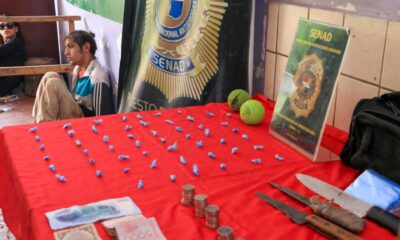 Intervención, encuentran droga oculta en pelotas de tenis y detienen a sospechoso. Foto: Senad.