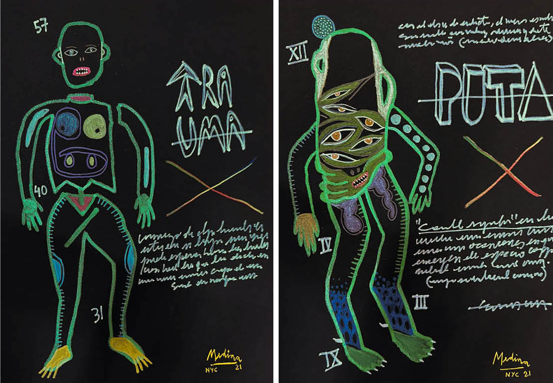 Marcelo Medina, dos piezas de la muestra "Lo oculto", 2023. Cortesía