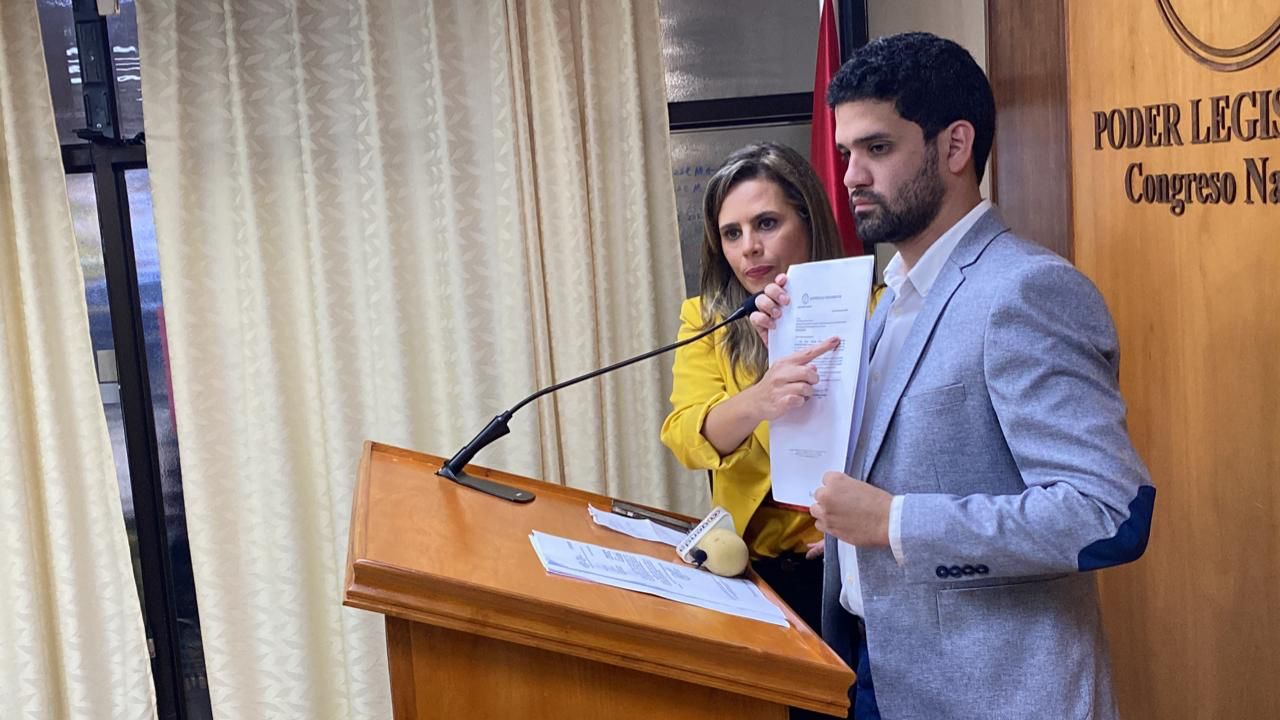 Legisladores de la oposición dieron una conferencia de prensa en el Congreso. Foto: Gentileza.