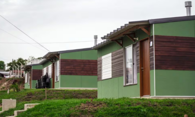 Vivienda social de madera en Uruguay. Foto: El País.