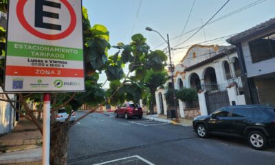 Estacionamiento tarifado en Asunción. Foto: Silvia Sosa.