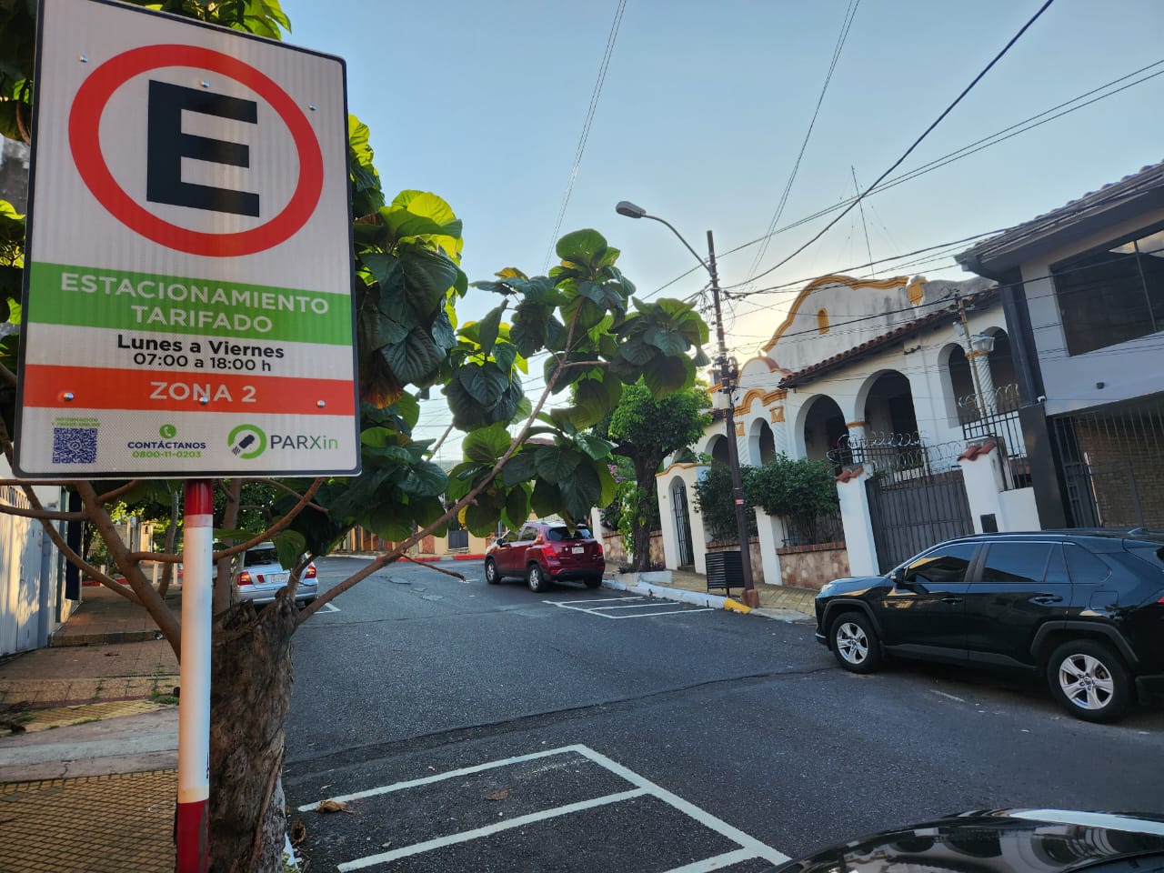 Estacionamiento tarifado en Asunción. Foto: Silvia Sosa.