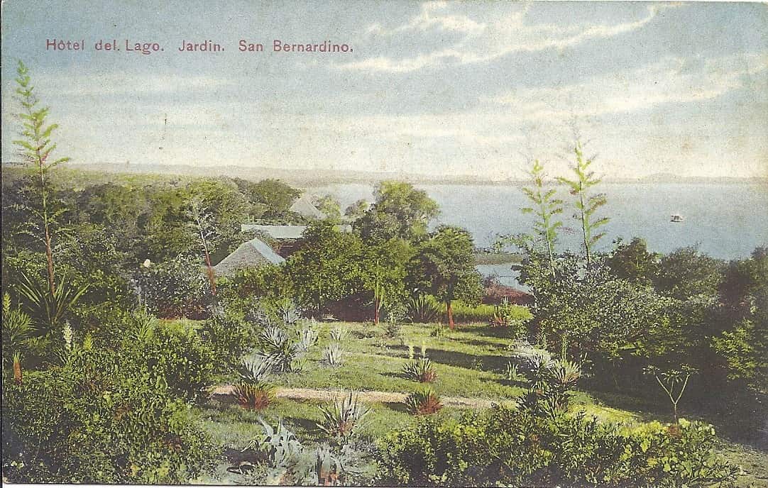 Jardines del Hotel del Lago, San Bernardino, ca. 1900. Grütter