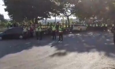 Fuerte despliegue policial. Foto: Captura de vídeo Ñanduti 1020AM.