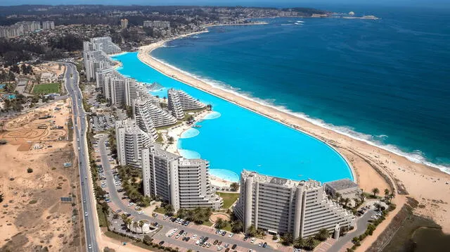 San Alfonso del San Alfonso del Mar, la segunda piscina más gran del mundo. Foto: crystal-lagoons