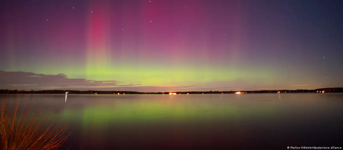 Aurora borealis vista sobre Alemania a finales de noviembre. Foto: DW.