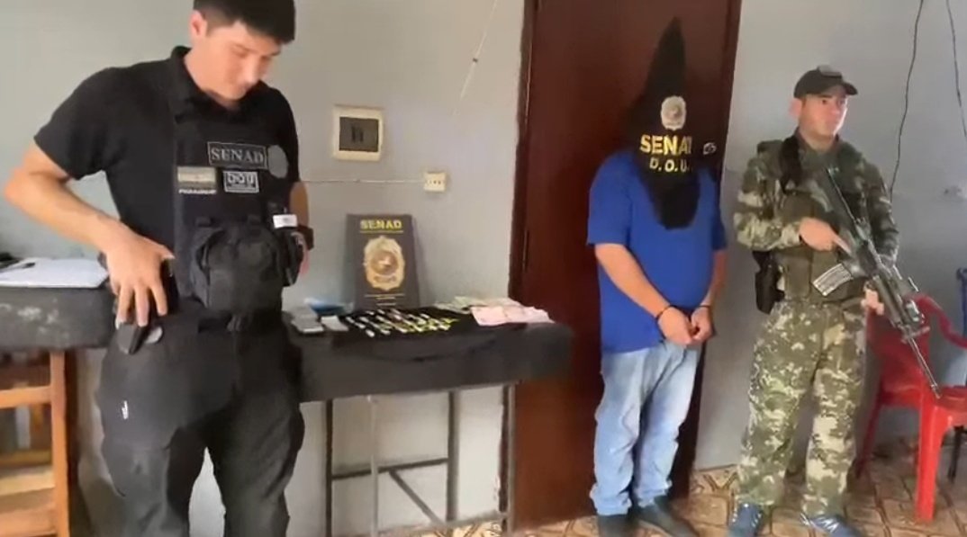 Desmantelaron lomitería en Caacupé por venta de cocaína. Foto: Captura.