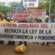 Manifestación contra el uso de los fondos jubilatorios. Foto: 650 AM