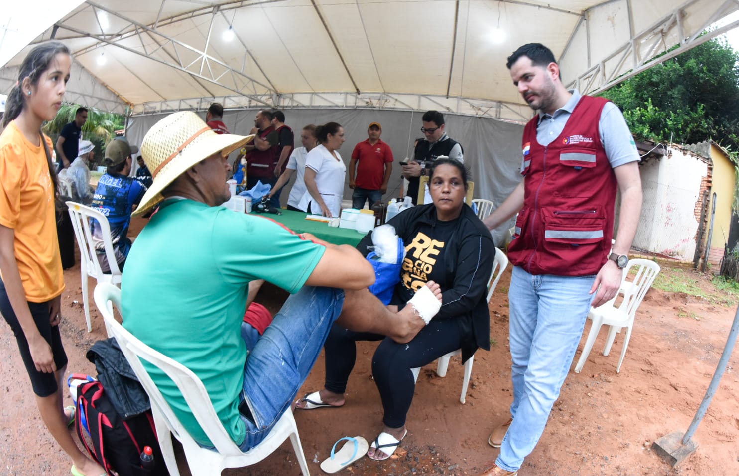 Atención a peregrinos. Foto: Ministerio de Salud.