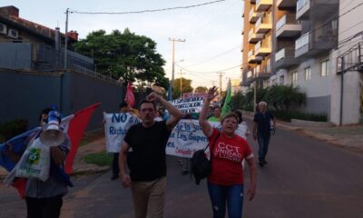 Movilización de sindicalistas. Foto: Radio 1020 AM.