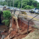 Desmoronamiento del puente Pa'i Ñu en Ñemby. Foto: Patrulla Caminera.