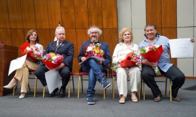 Maestros del Arte 2023: Elizabeth Arzamendia, Gustavo Laterza, Rolando Chaparro, Esperanza Gill y Mario Toñánez. Cortesía CCR Cabildo