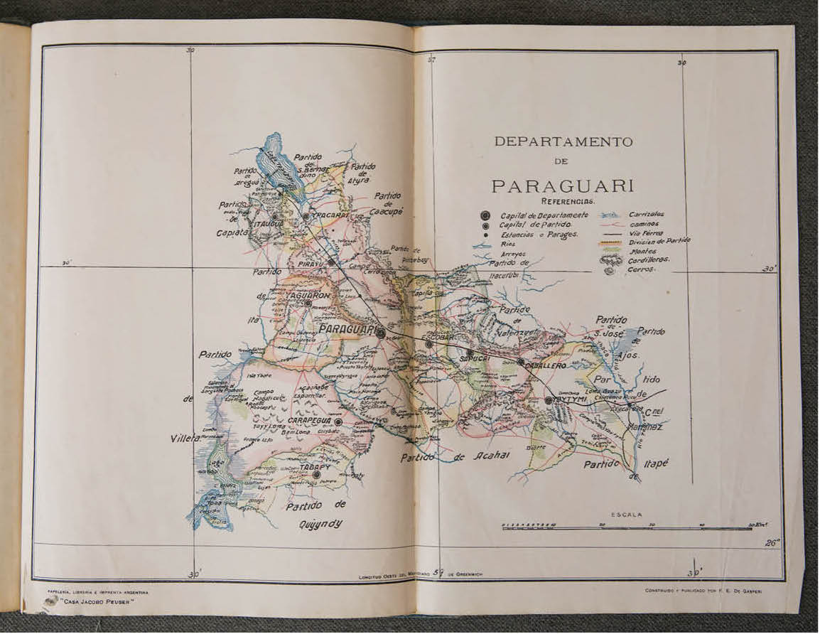 Mapa del Departamento de Paraguarí. Cortesía David Velázquez Seiferheld