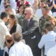 Fiscal general del Estado, Emiliano Rolón y el presidente, Santiago Peña, durante la misa de Caacupé. Foto: Gentileza.