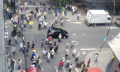 Manifestantes en la zona del centro de Asunción. Foto: Gentileza.