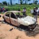 Vehículo incinerado en Villa Ygatimi. Foto: Ministerio Público.