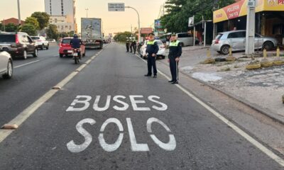 Carril único de buses. Foto: MOPC.