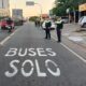 Carril único de buses. Foto: MOPC.