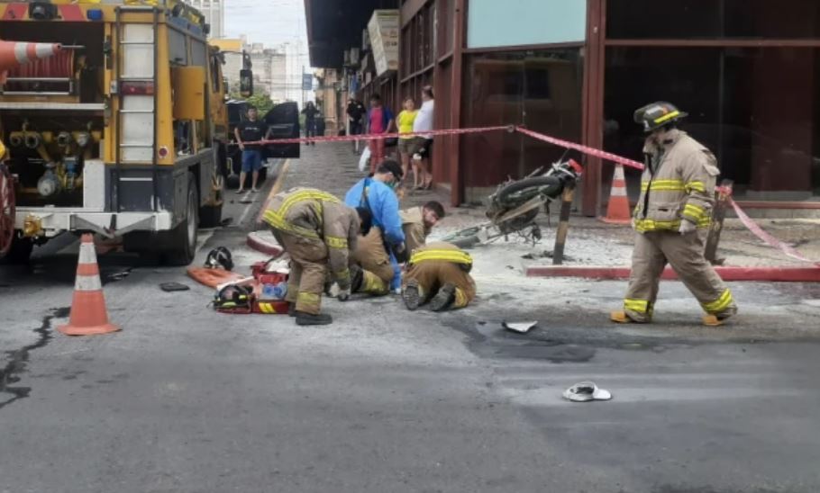 Accidente en el microcentro de Asunción. Foto: Captura NPY.