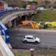 Helicóptero se estrelló en las calles de Madrid. Foto: ámbito.com