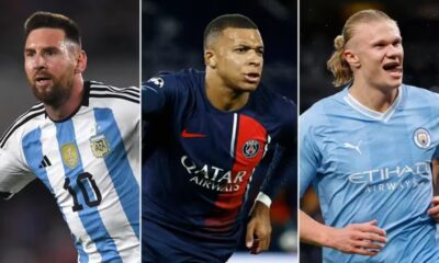 Messi, Mbappé y Haaland, candidatos al premio The Best. Foto: Infobae.