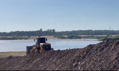 Construcción de un muro en el río Paraguay. Foto: Captura de pantalla.