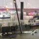 Un barco de fiesta se hundió en el río Támesis, en el centro de Londres. Foto: CNN.