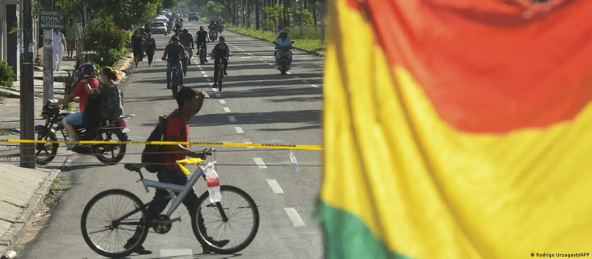 Bloque en las calles de Santa Cruz, Bolivia. Foto:DW.