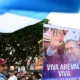 Manifestaciones de apoyo al presidente de Guatemala, Bernardo Arévalo. Foto: DW.