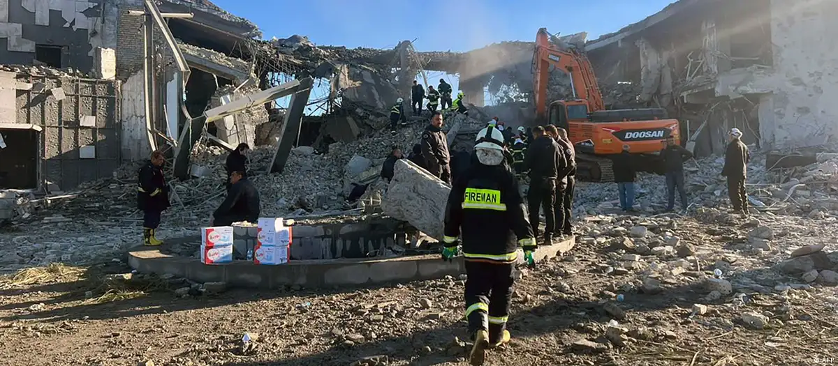 Ruinas tras un ataque de Irán en Erbil, Kurdistán iraquí. Foto: DW.