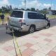 Camioneta baleada en la Costanera de Asunción. Foto: Gentileza.