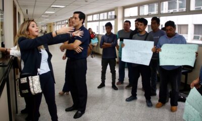 Representantes de la La Paraguaya Express en el Palacio de Justicia. Foto: Gentileza.