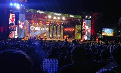 Erick Mendoza actuando en el anfiteatro "Tránsito Cocomarola". Cortesía