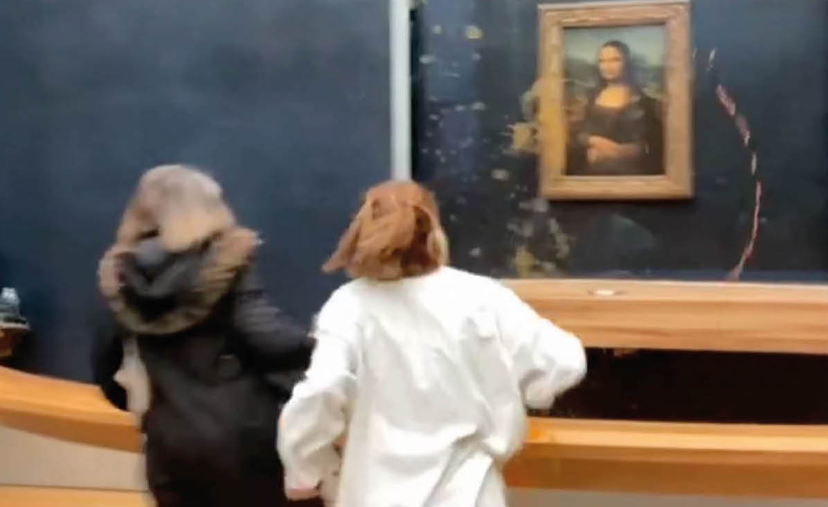 La imagen que da vuelta al mundo: nuevo atentado contra La Gioconda. Captura