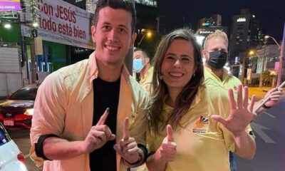 José Luis Torales con la senadora Kattya González haciendo campaña política. Foto: Gentileza.