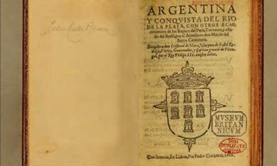 Martín del Barco Centenera, portada de "La Argentina", 1602, primera edición. Cortesía