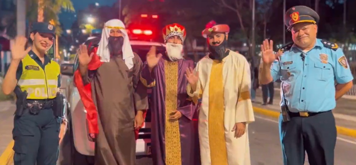 Reyes Magos de la Policía Nacional. Foto: Captura.