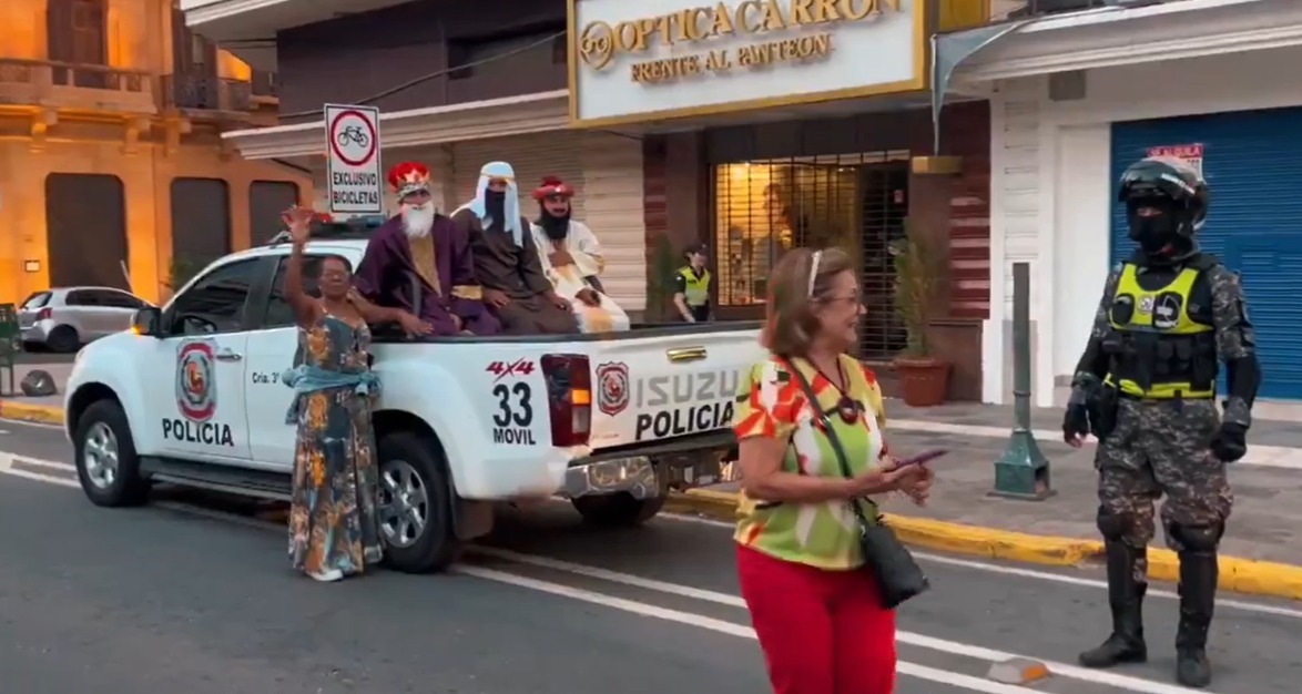 Reyes Magos de la Policía Nacional. Foto: Captura.