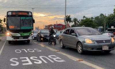 Carril único de buses. Foto: MOPC.