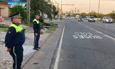 Control al carril exclusivo para buses. Foto: Gentileza.