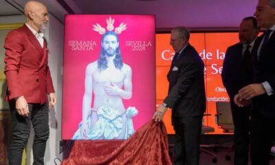 La imagen muestra a un Cristo con aspecto joven, muy esbelto e incluso lo que parecen rasgos tenues de maquillaje corrector. Foto: El Observador.