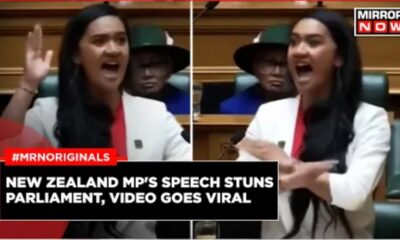 Hana-Rawhiti Maipi-Clarke, de 21 años, sorprendió a sus colegas al realizar un “haka” en pleno Parlamento. Foto: Infobae.