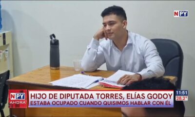 Elías Godoy Torres hijo de la diputada Roya Torres de apenas 19 años gana más de G. 9millones. Foto: Captura.