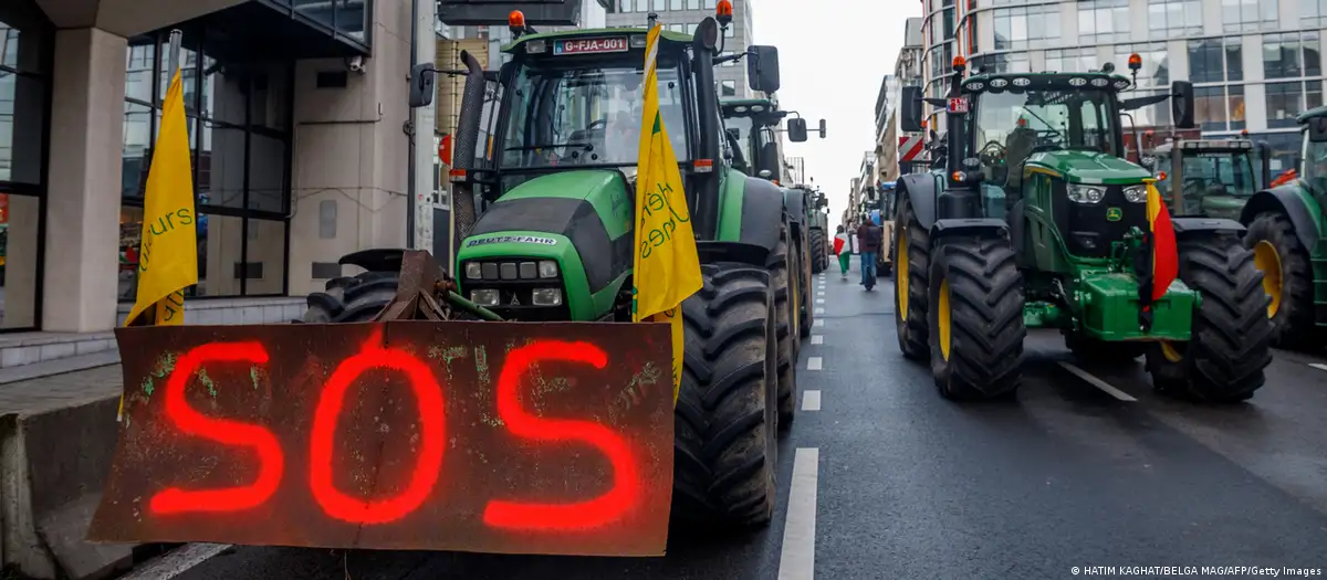 Protestas de agricultores franceses en rechazo al acuerdo Unión Europea - Mercosur. Foto:DW.