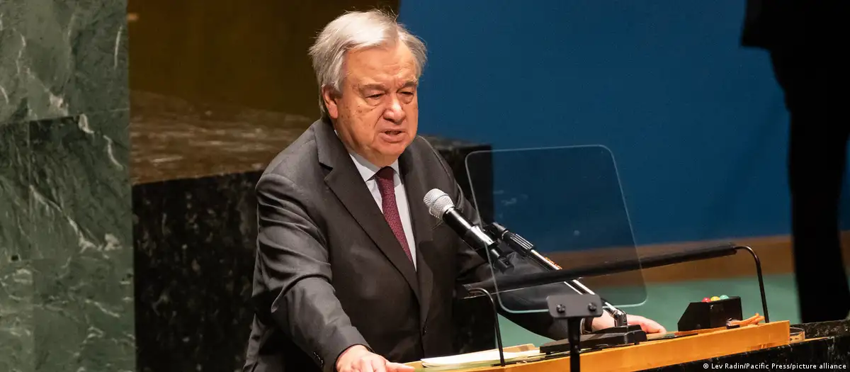 El secretario general de Naciones Unidas, António Guterres, durante una intervención ante la Asamblea General. Foto: DW.